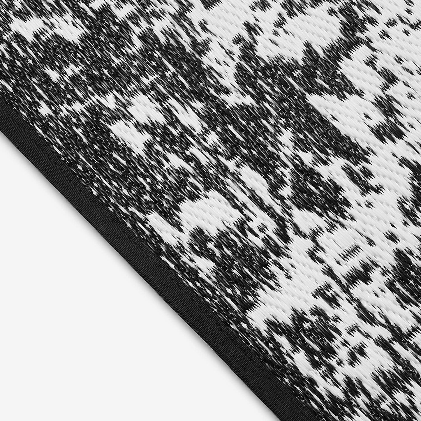 ZAIN Premium Black Plastic Outdoor Mat | Reversible Waterproof Rug | UV Protected |
