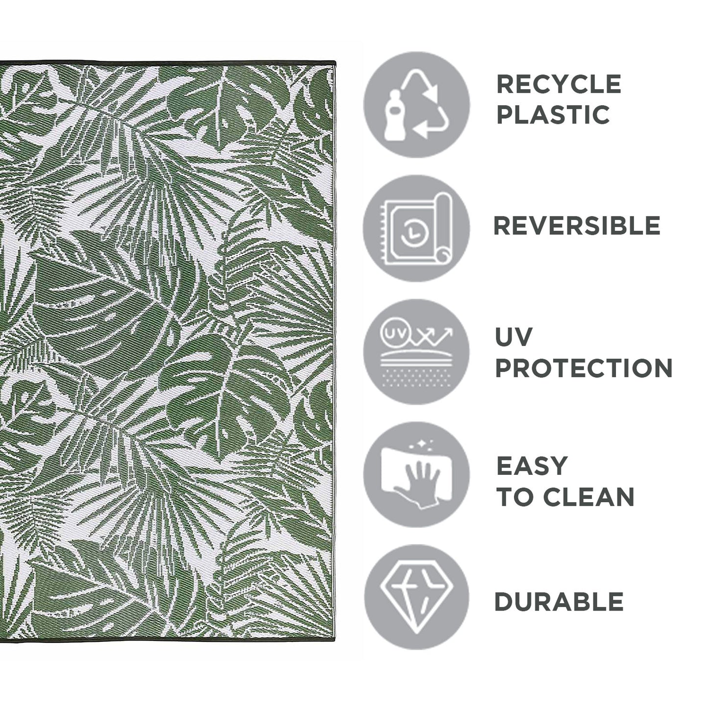 Fern Green Plastic Floor Mat | Nature-Inspired Indoor & Outdoor Flooring