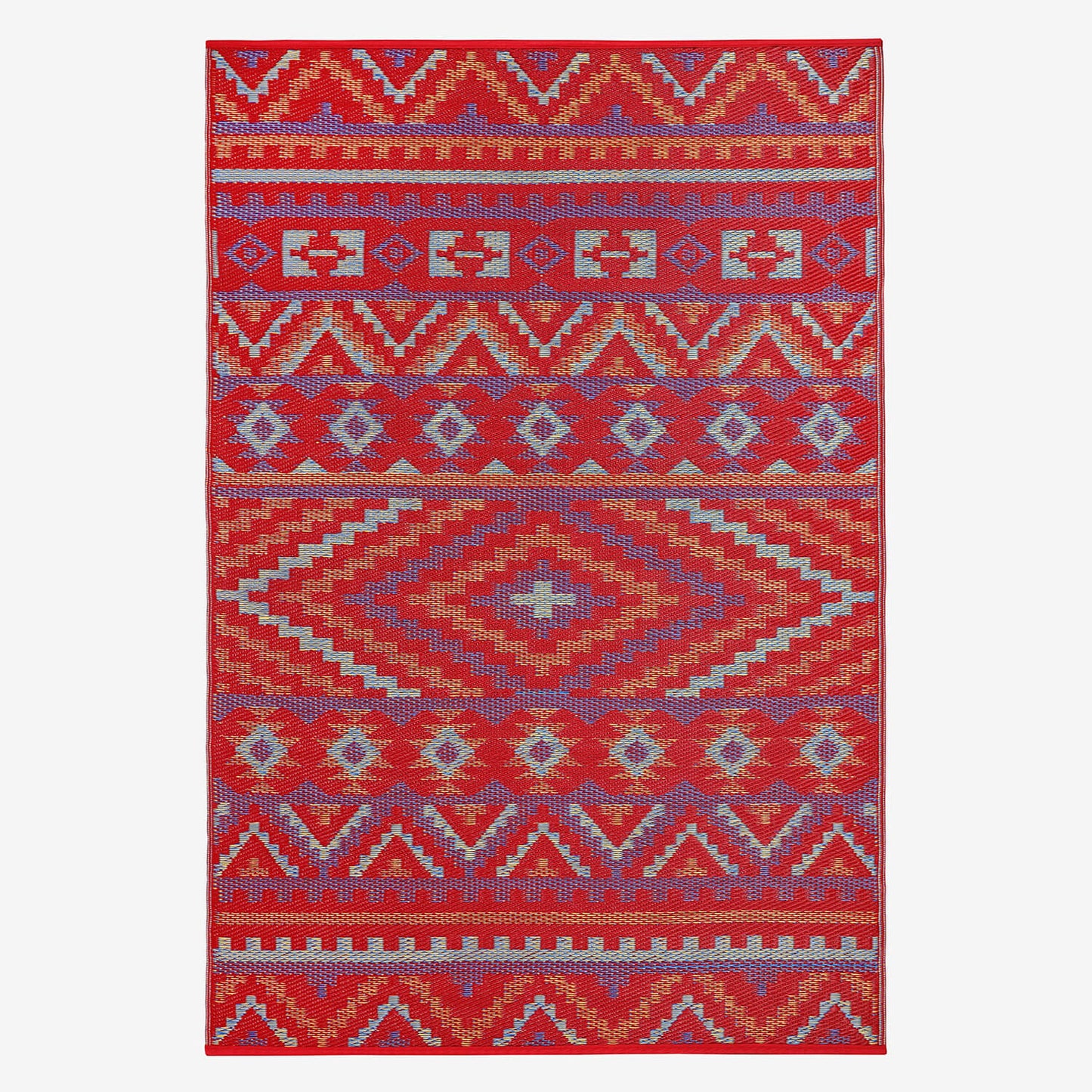 Alev Red Multicolour Plastic Floor Mat | Vibrant Indoor & Outdoor Mat