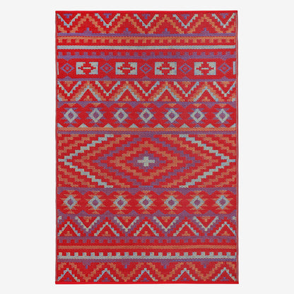 Alev Red Multicolour Plastic Floor Mat | Vibrant Indoor & Outdoor Mat