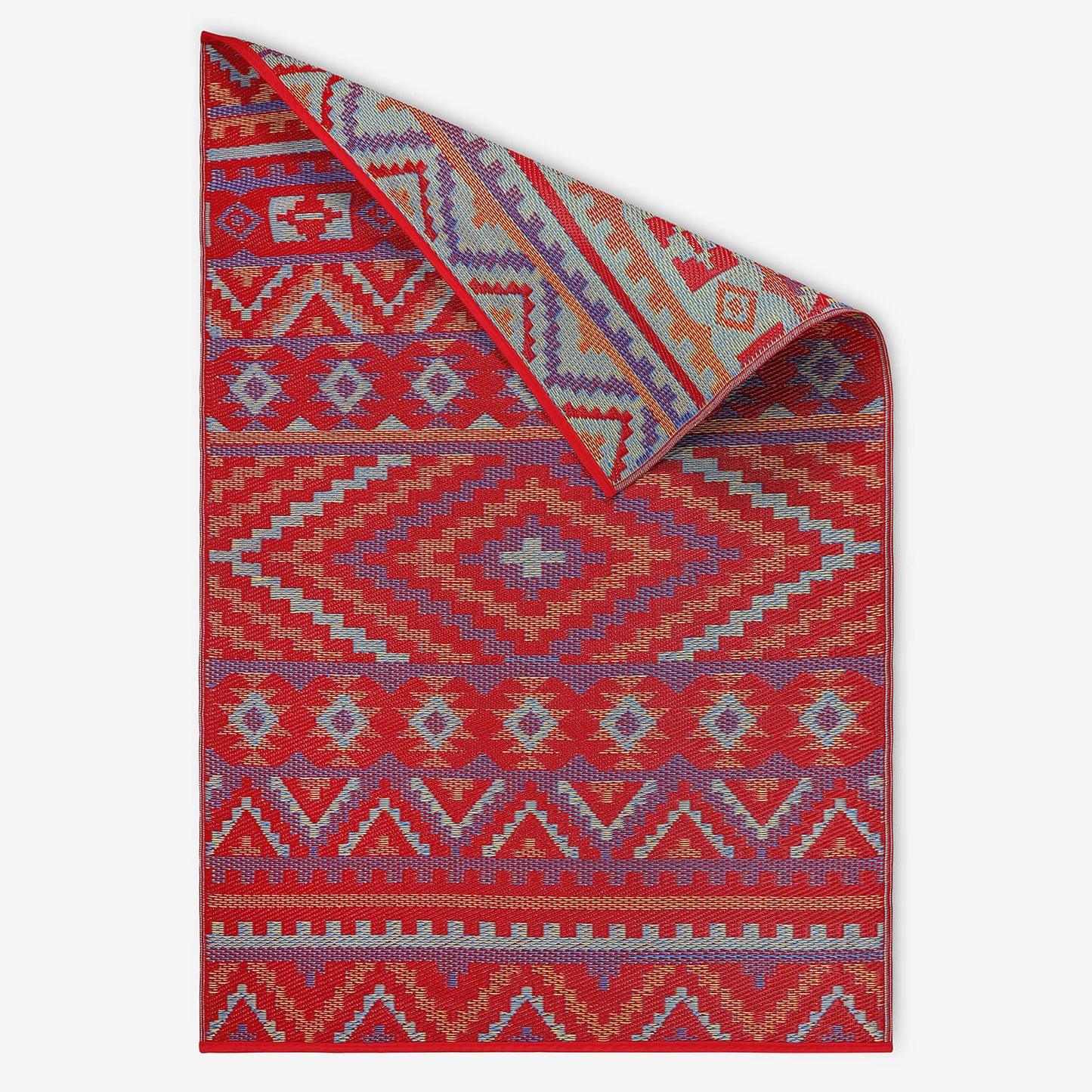 Alev Red Multicolour Plastic Floor Mat | Vibrant Indoor & Outdoor Mat