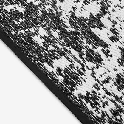 ZAIN Premium Black Plastic Outdoor Mat | Reversible Waterproof Rug | UV Protected |