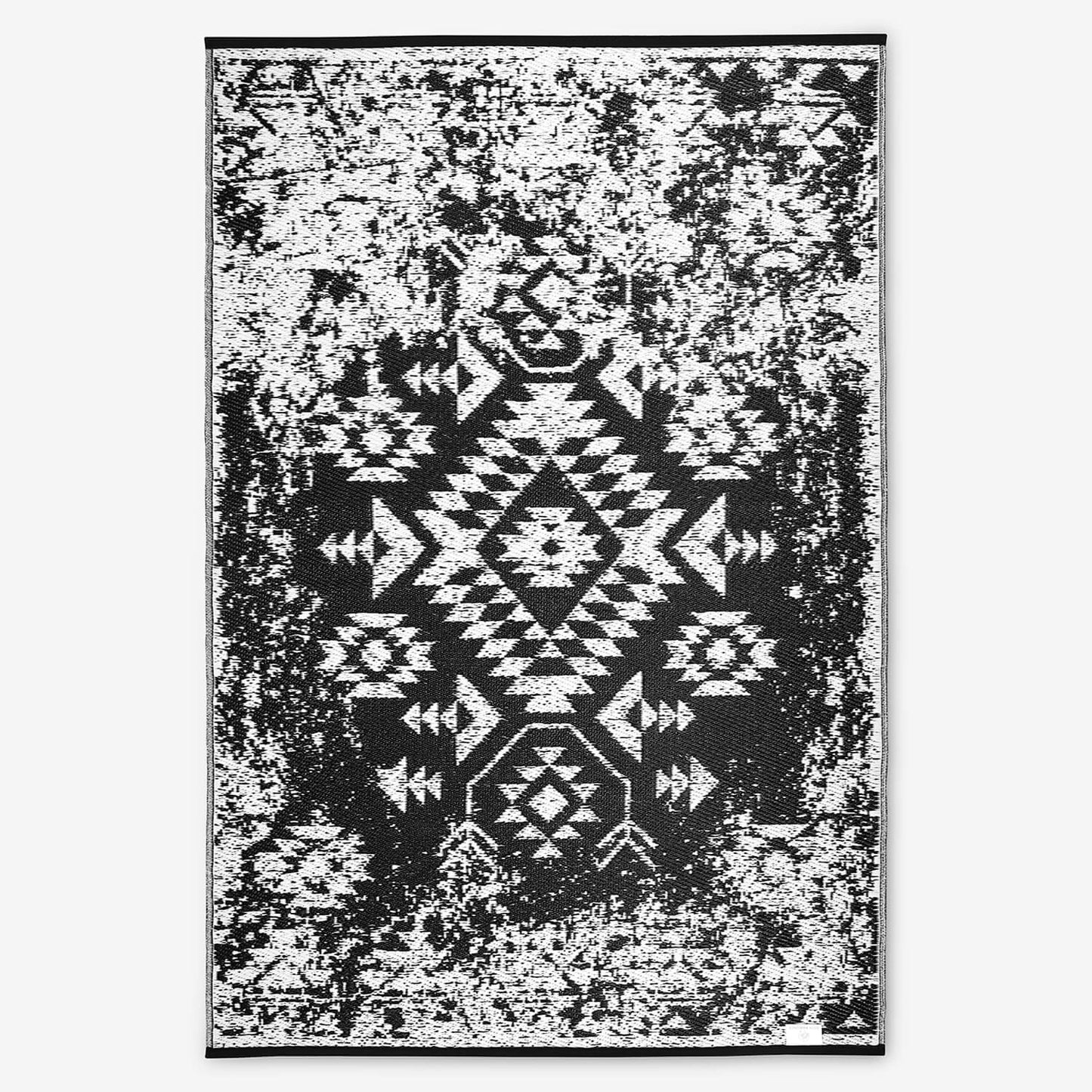 ZAIN Premium Black Plastic Outdoor Mat | Reversible Waterproof Rug | UV Protected |