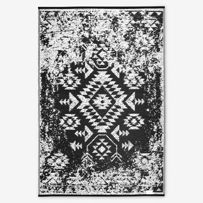 ZAIN Premium Black Plastic Outdoor Mat | Reversible Waterproof Rug | UV Protected |