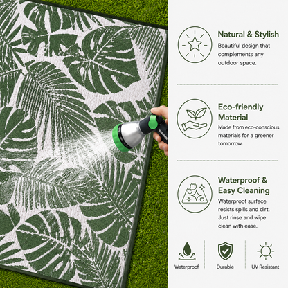 Fern Green Plastic Floor Mat | Nature-Inspired Indoor & Outdoor Flooring