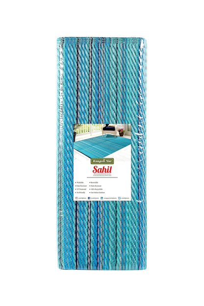 Rangoli Blue Plastic Floor Mat