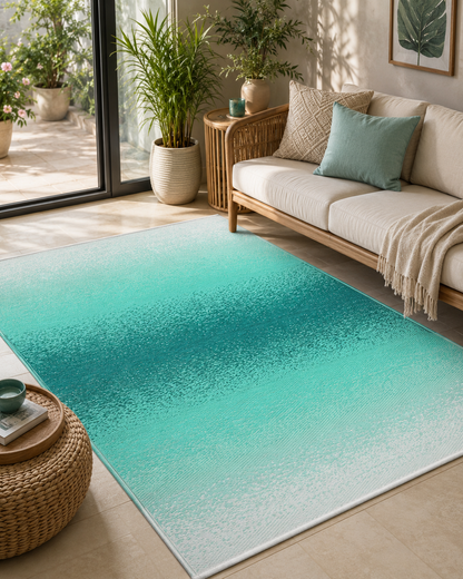Murat Teal Green Premium Plastic Floor Mat | Reversible Indoor & Outdoor Mat