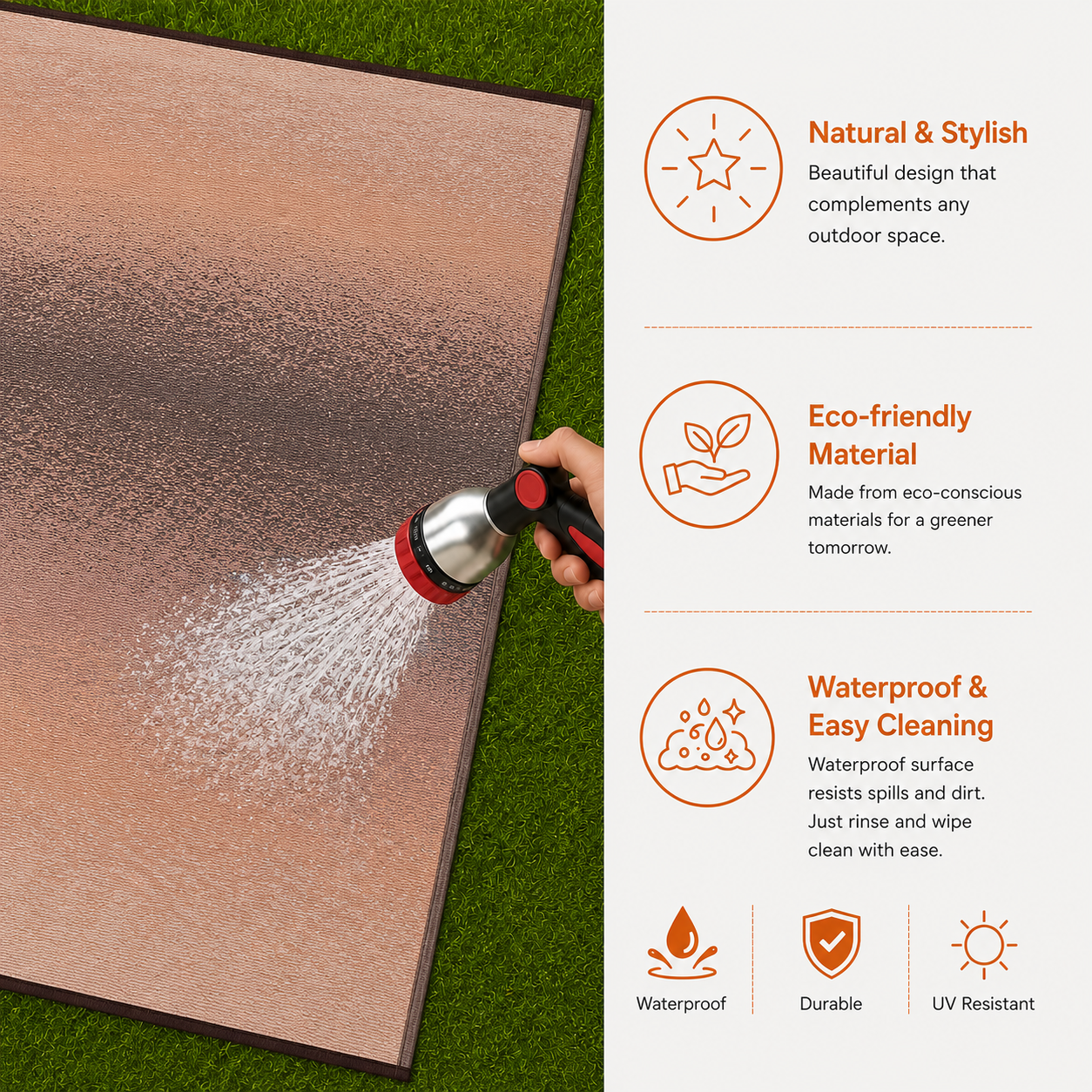 Murat Beige Premium Plastic Floor Mat