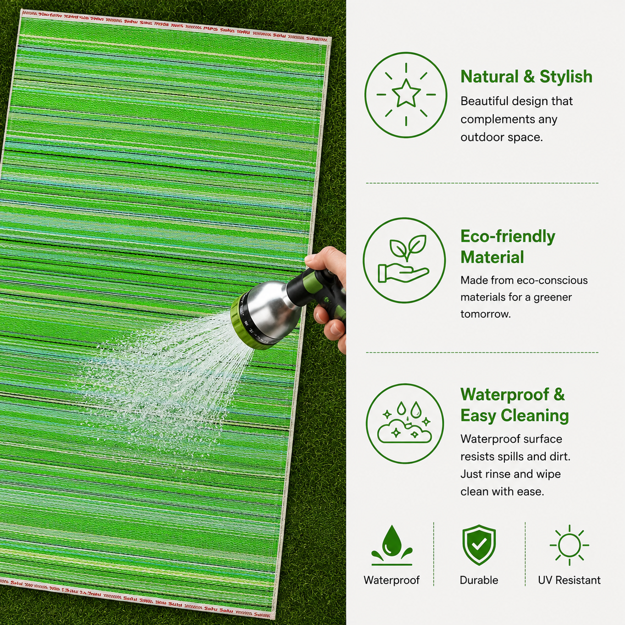 Rangoli Green Premium Plastic Floor Mat