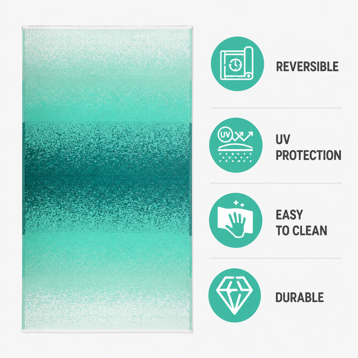 Murat Teal Green Premium Plastic Floor Mat | Reversible Indoor & Outdoor Mat