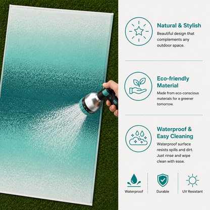 Murat Teal Green Premium Plastic Floor Mat | Reversible Indoor & Outdoor Mat