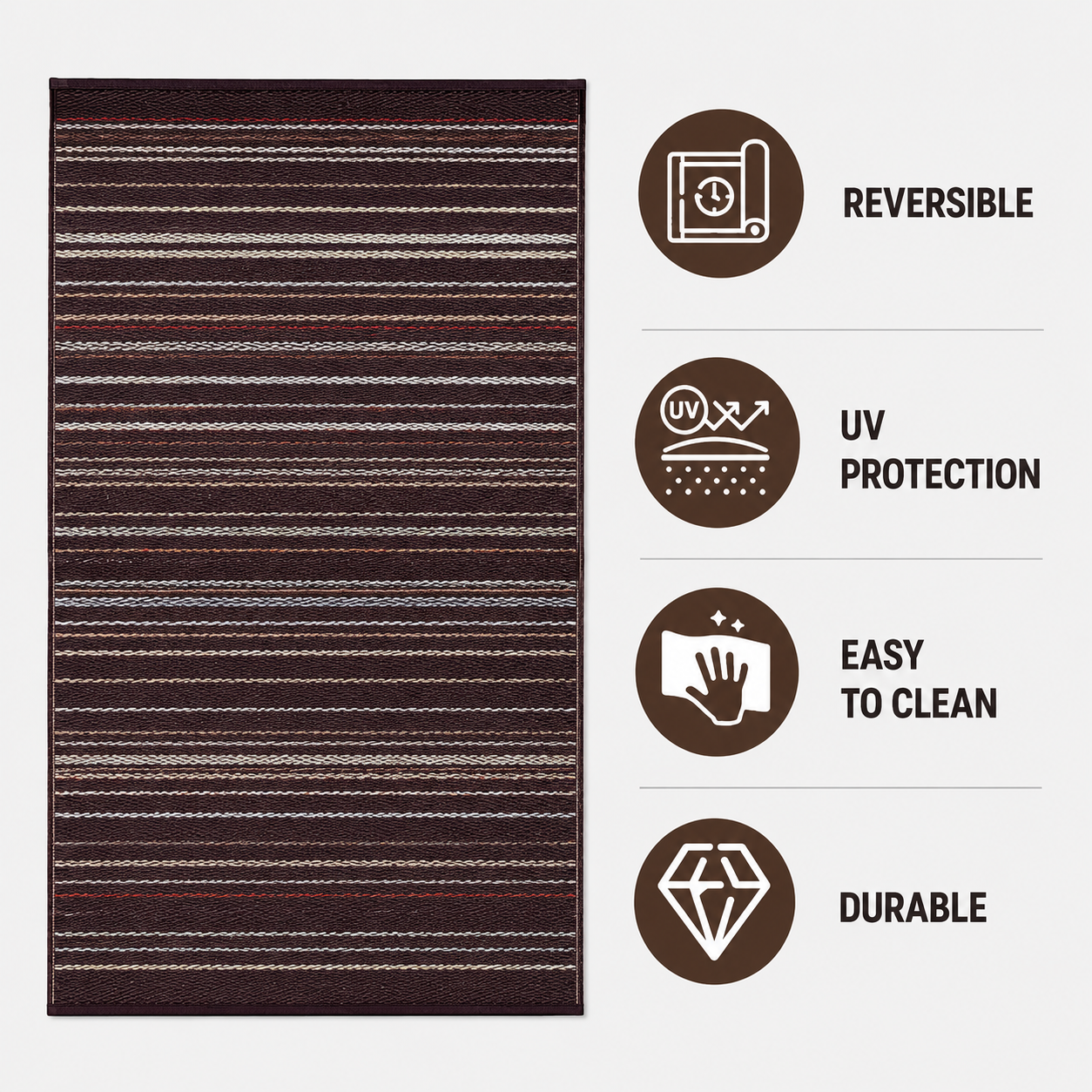Rangoli Brown Plastic Mat