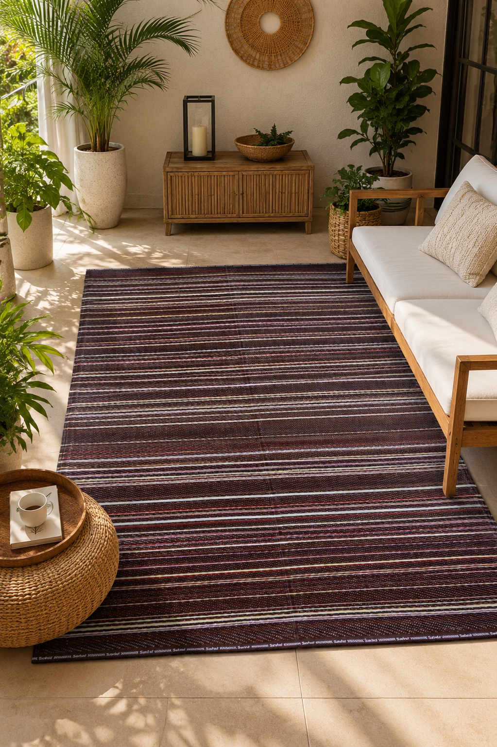 Rangoli Brown Plastic Mat