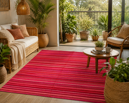 Rangoli Dark red plastic floor mat