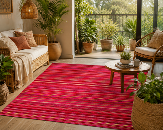 Rangoli Dark red plastic floor mat