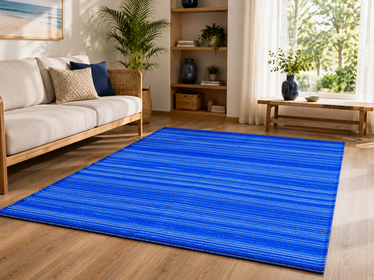 Rangoli dark blue plastic mat