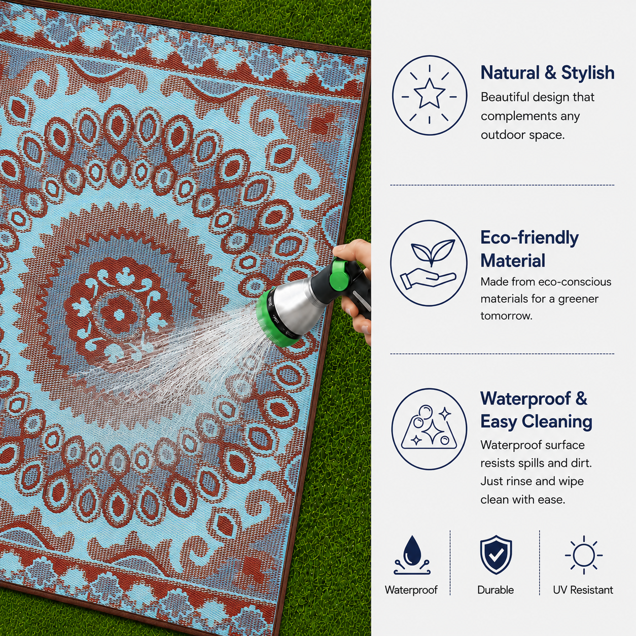 Emira Red Plastic Floor Mat – Durable, Elegant & Easy-to-Clean Mat