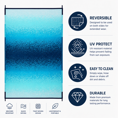 Murat Teal Premium Plastic Floor Mat | Durable Indoor & Outdoor Flooring