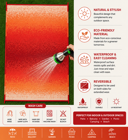 Murat Premium Orange Plastic Floor Mat | Durable Indoor & Outdoor Mat