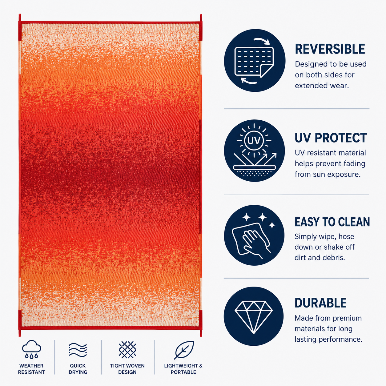 Murat Premium Orange Plastic Floor Mat | Durable Indoor & Outdoor Mat