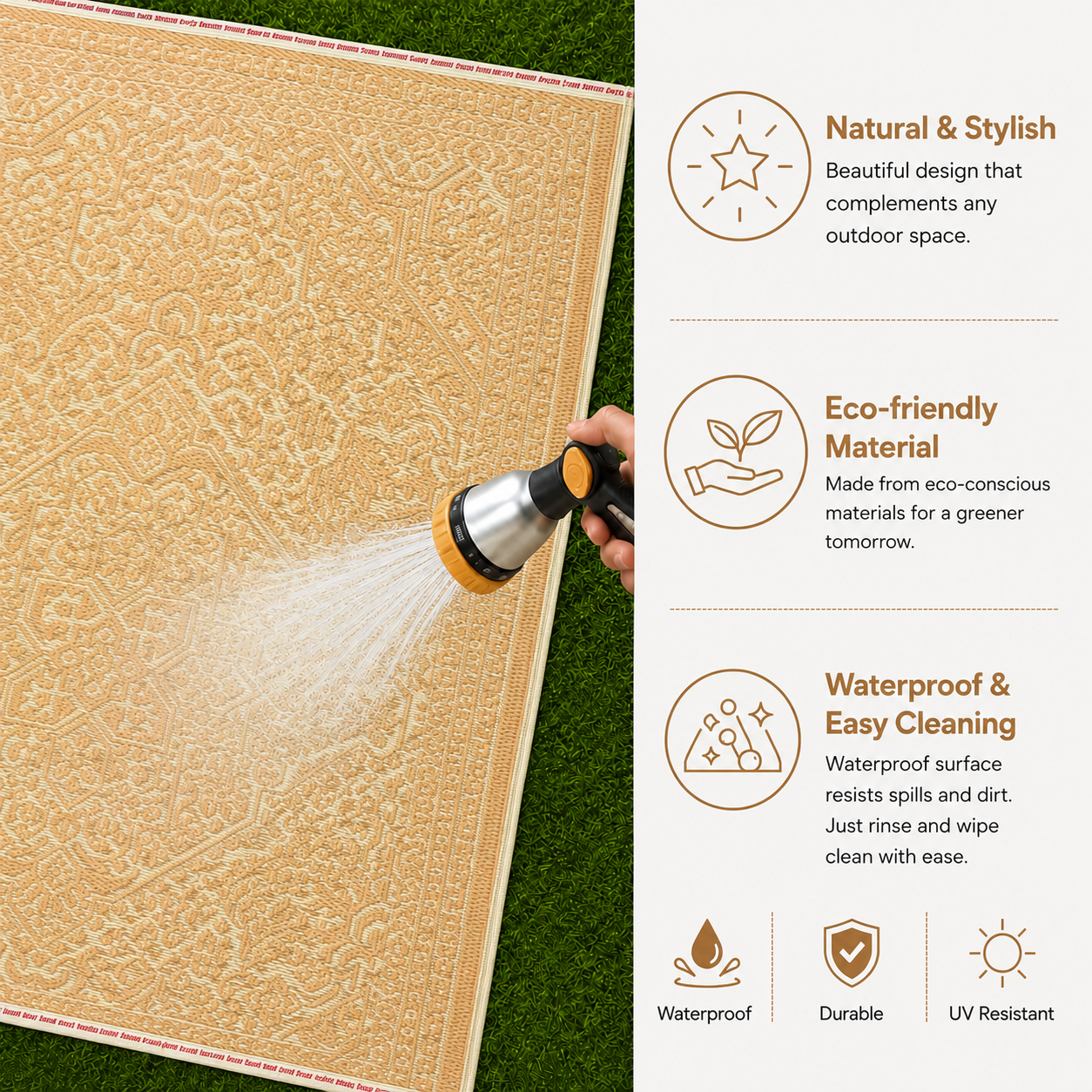 Deluxe Premium Plastic  Gold Floor Mat