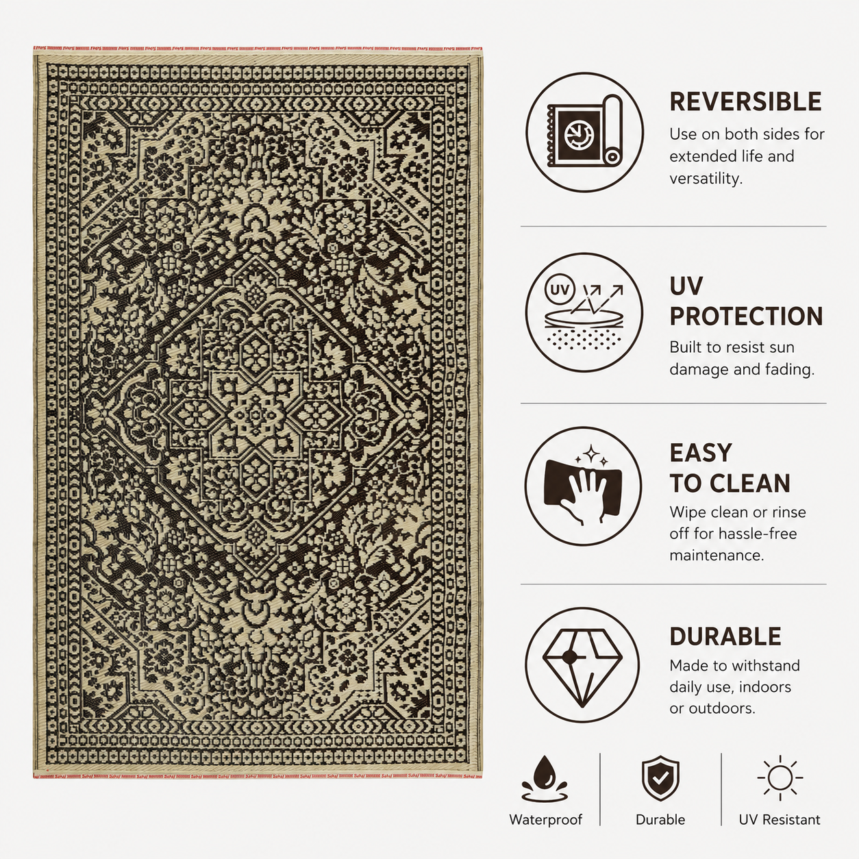 Deluxe Premium Plastic  Gold Floor Mat