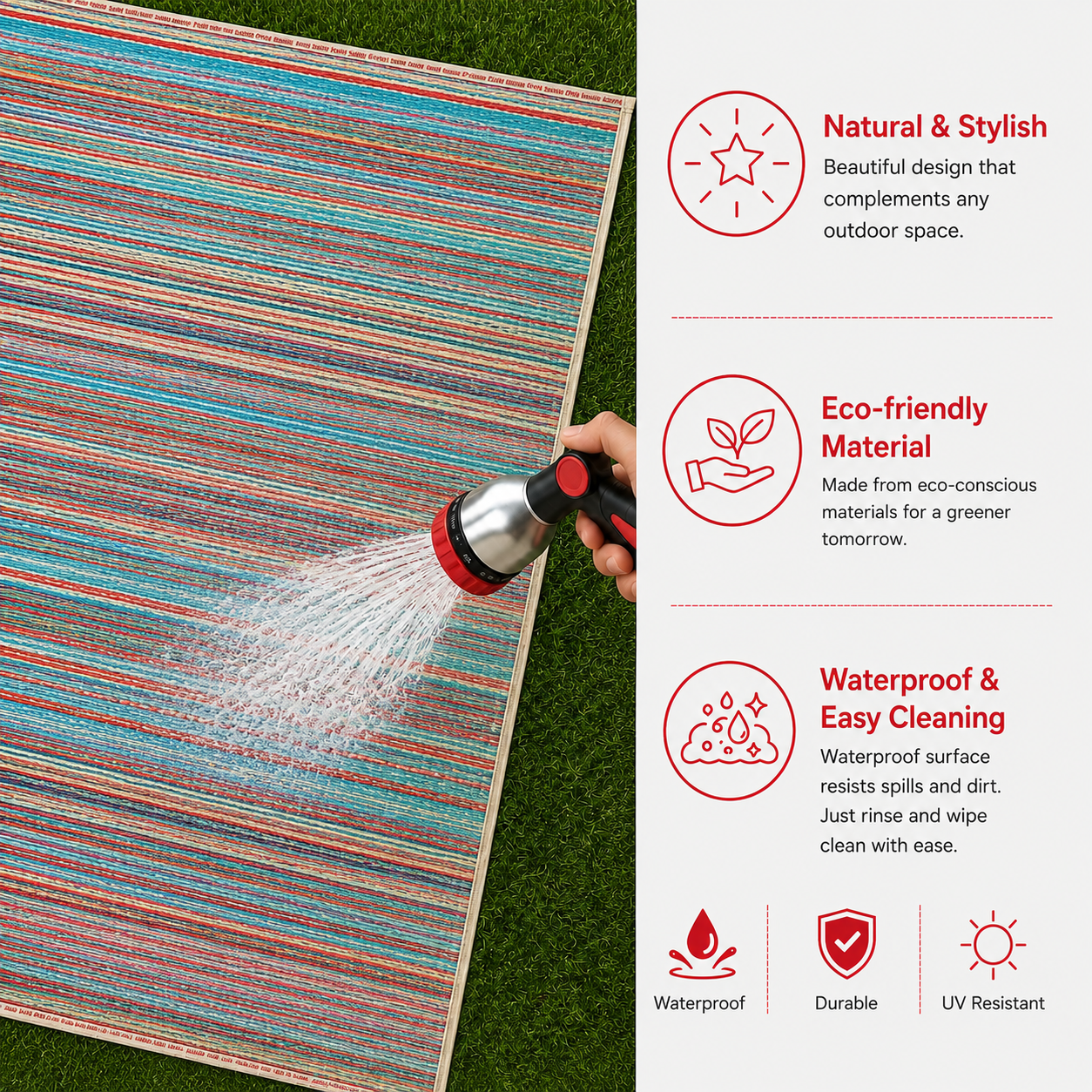 Rangoli Multi Colour Premium Plastic Floor Mat