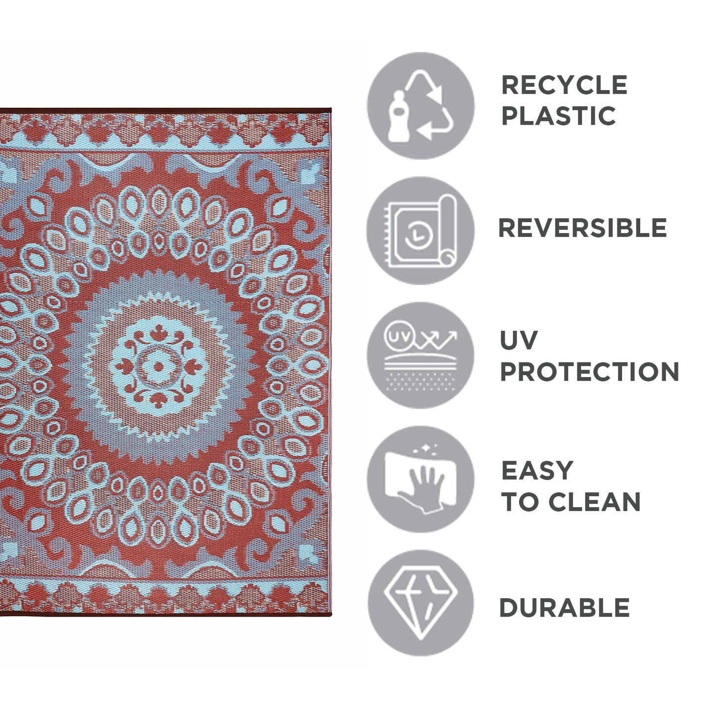 Emira Red Plastic Floor Mat – Durable, Elegant & Easy-to-Clean Mat