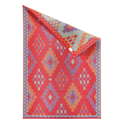 Sefa Red Woven Plastic Floor Mat | Elegant Indoor & Outdoor Flooring
